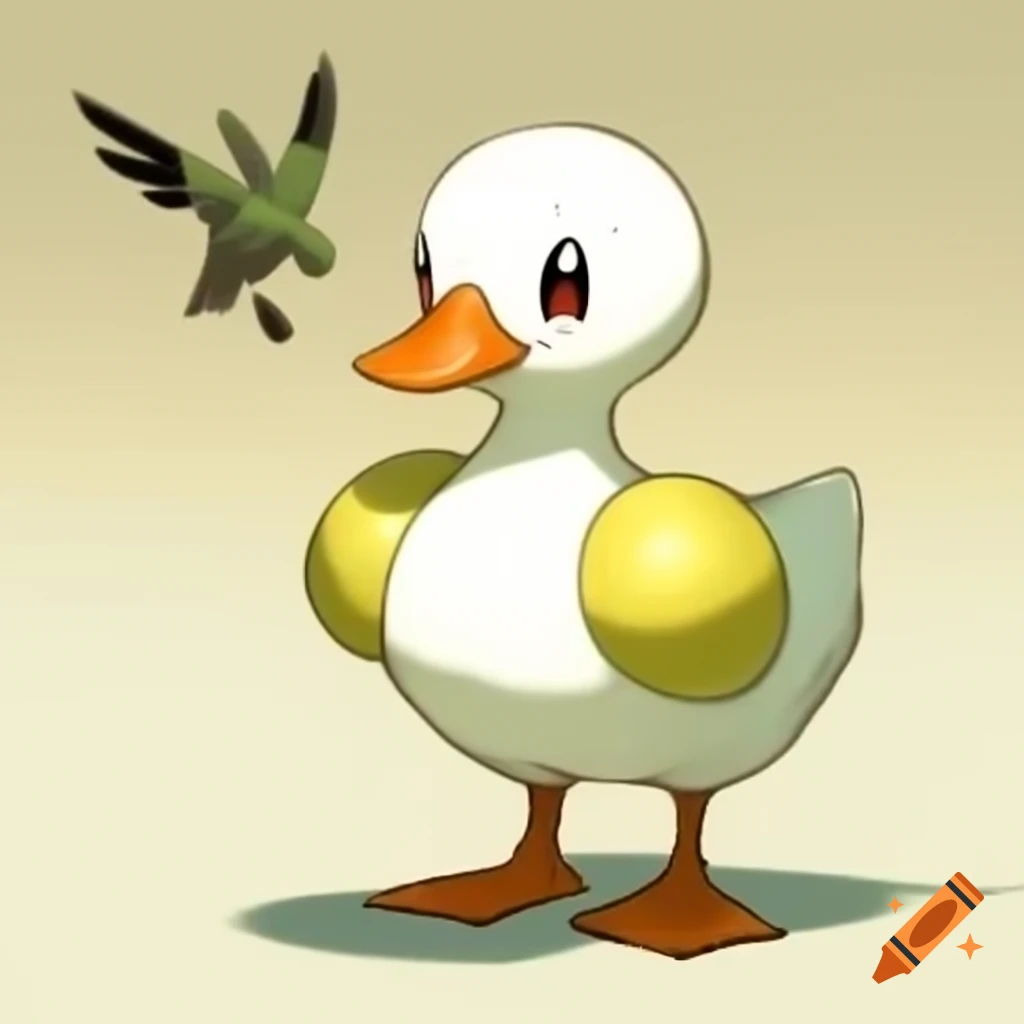 Pokémon resembling a duck in Sugimori art style