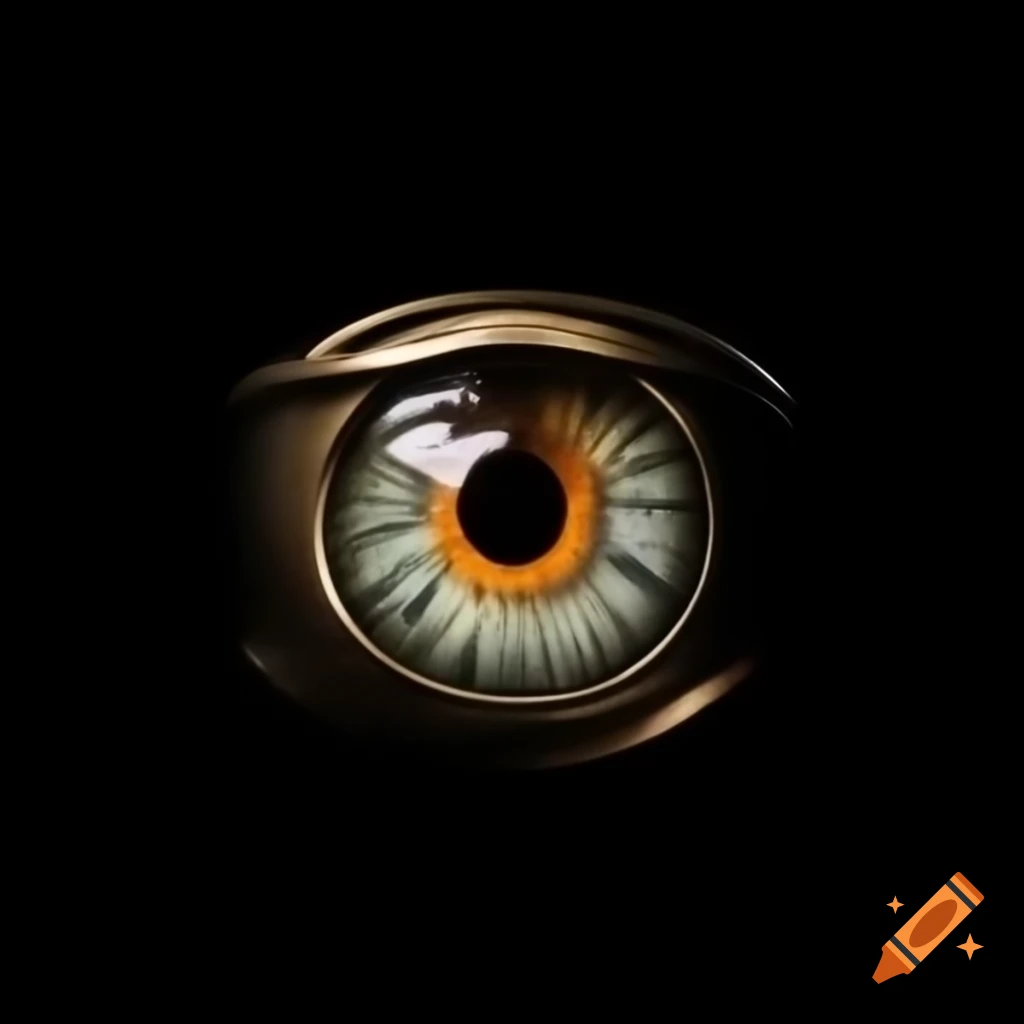 High detail close-up of owl's eye on a black background
