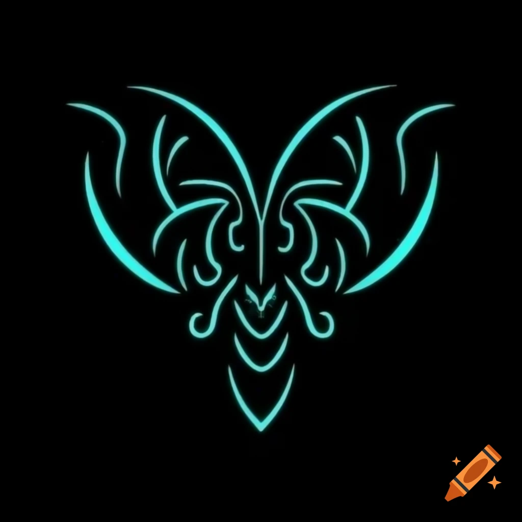 Sleek dragon motif pattern with neon accents