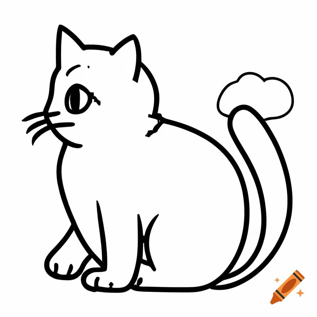 Line art of ghostly kittens