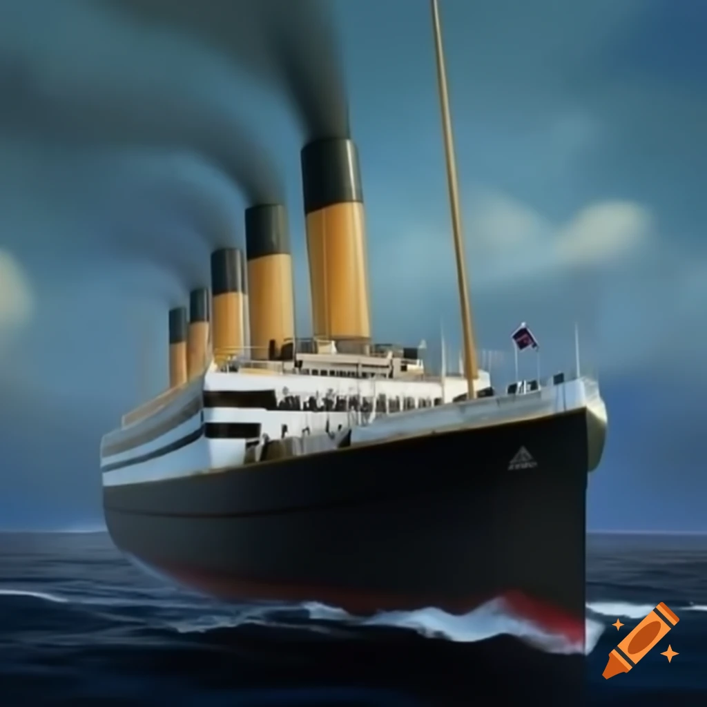 The Titanic ship during its maiden voyage