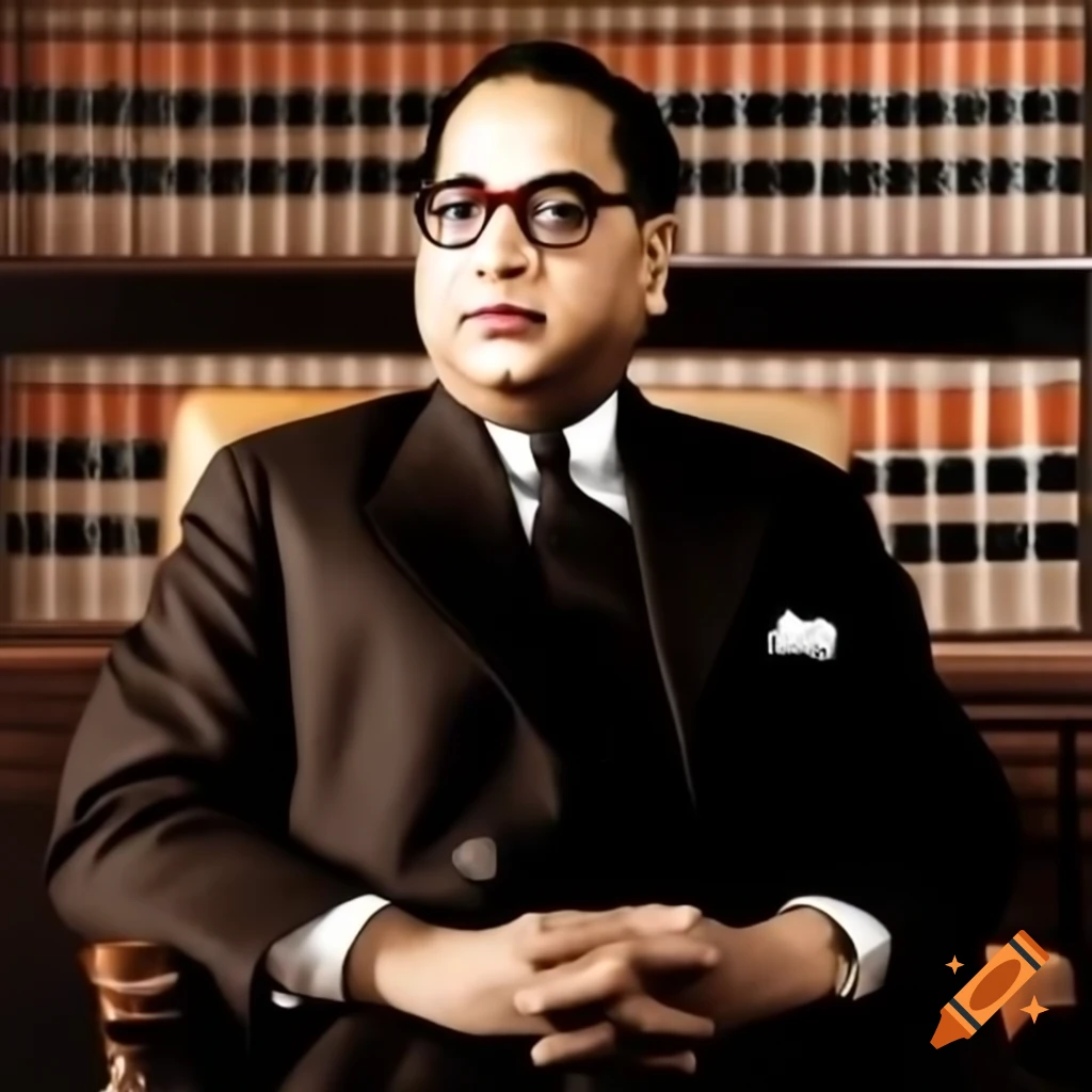 Image of lawyer dressed as ambedkar on a4 paper on craiyon