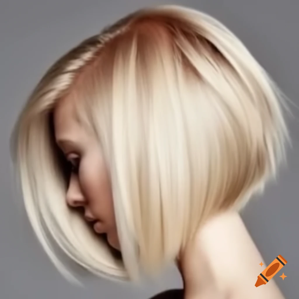 Longhaired blonde woman with stylish undercut hairstyle