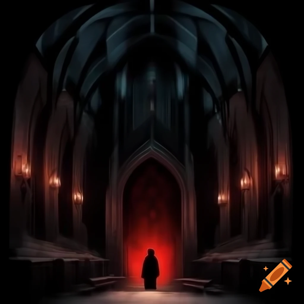 Gothic background featuring a vampire in the center
