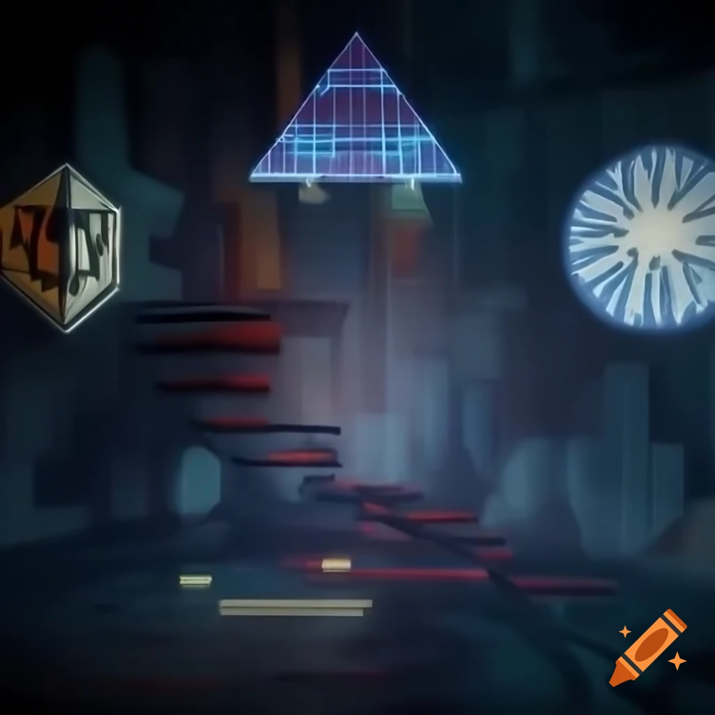 Abstract representation of wandering mind and impossible geometries
