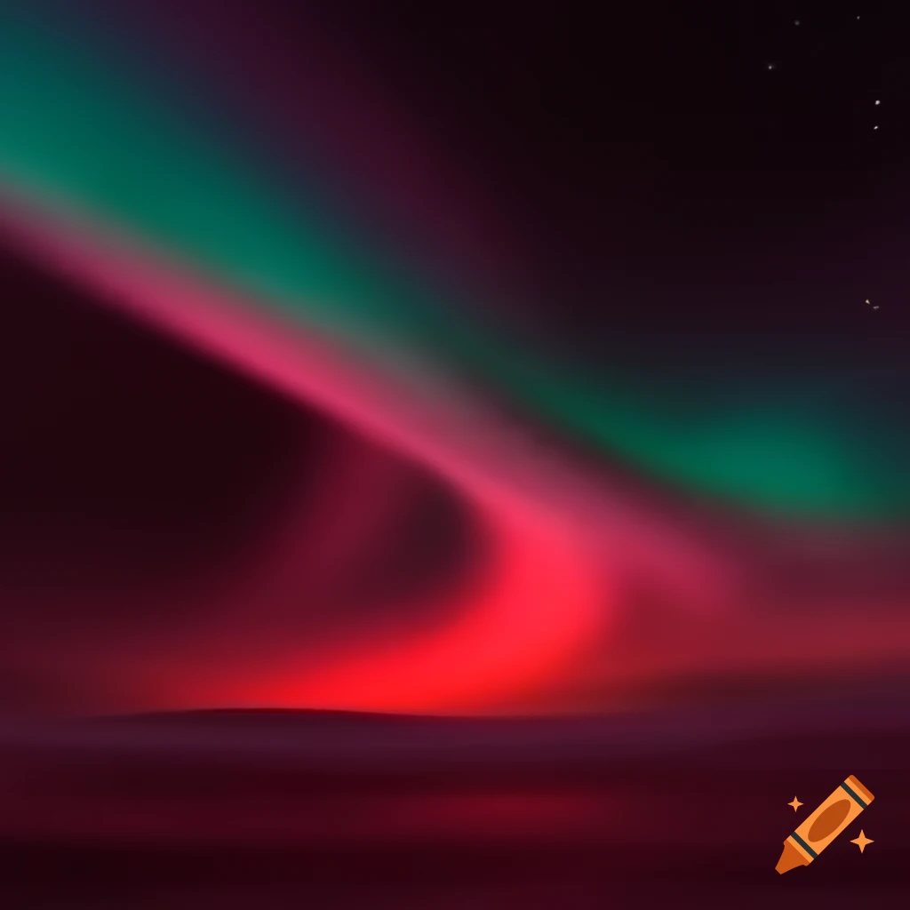 Abstract depiction of ethereal northern lights in red and maroon