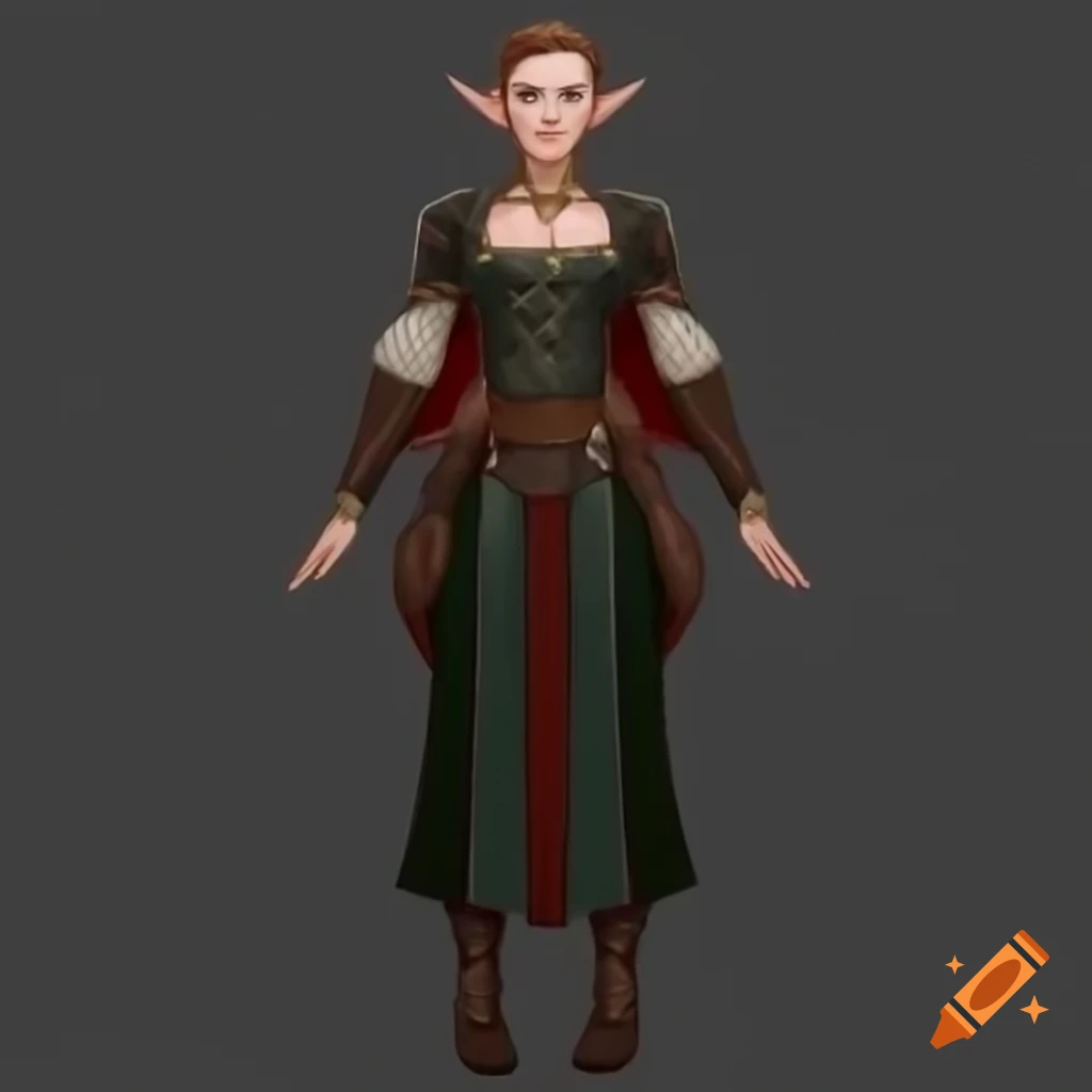 Female Dalish elf in custom casual medieval-inspired outfit from Dragon Age: Inquisition