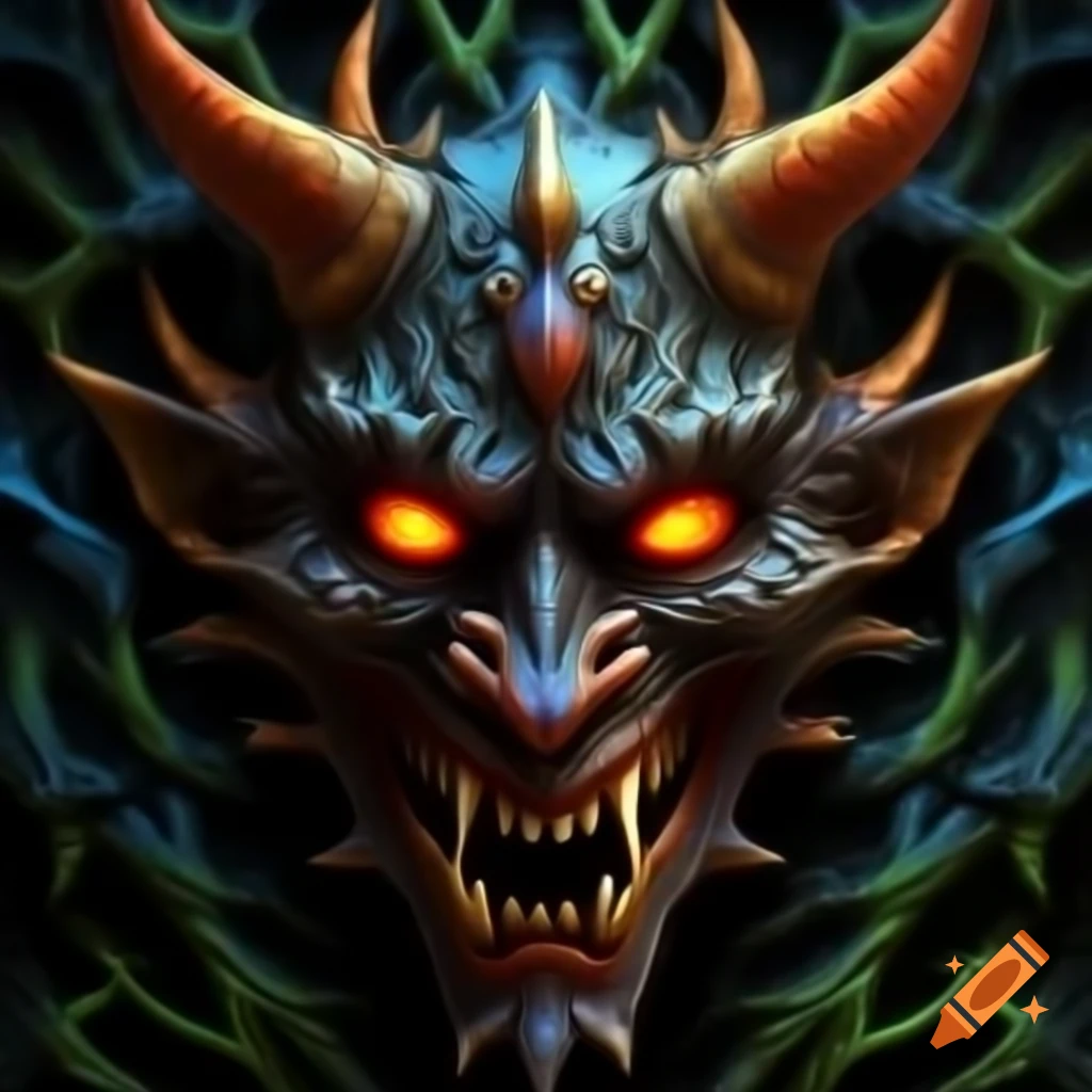 Fractal design of a demon mask