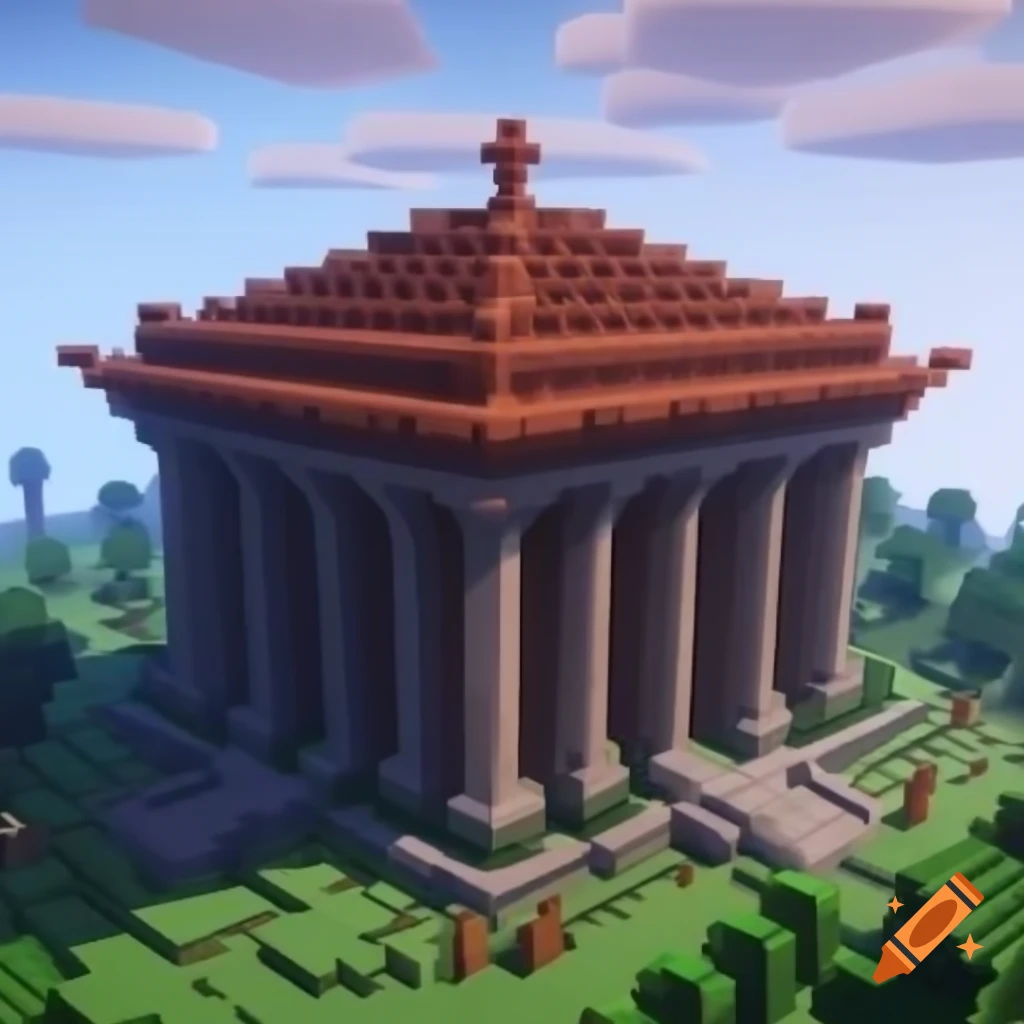 Large Minecraft courthouse designed in Roman style with high-class aesthetic