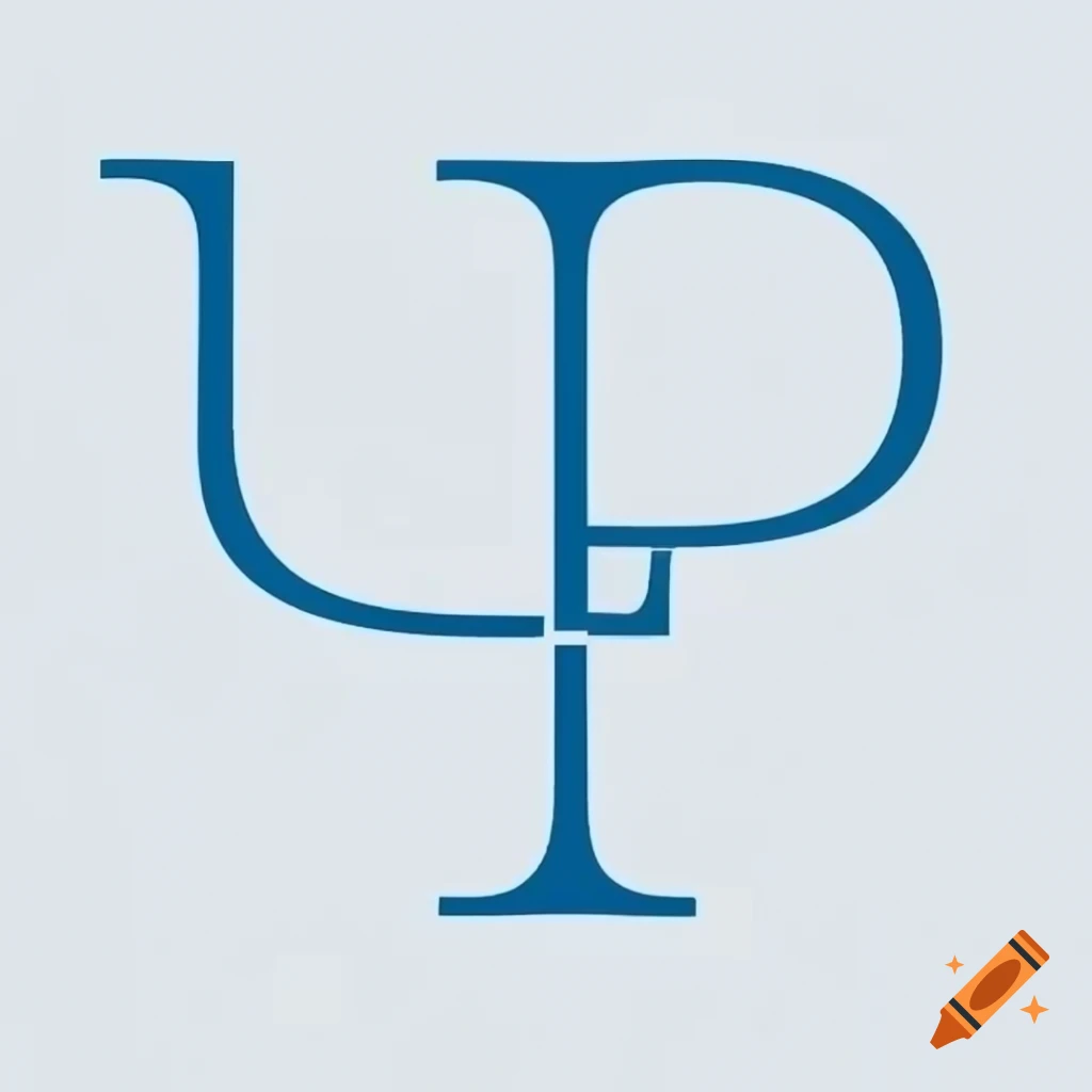 Minimalistic design of Greek letter Psi symbolizing psychology in blue lines