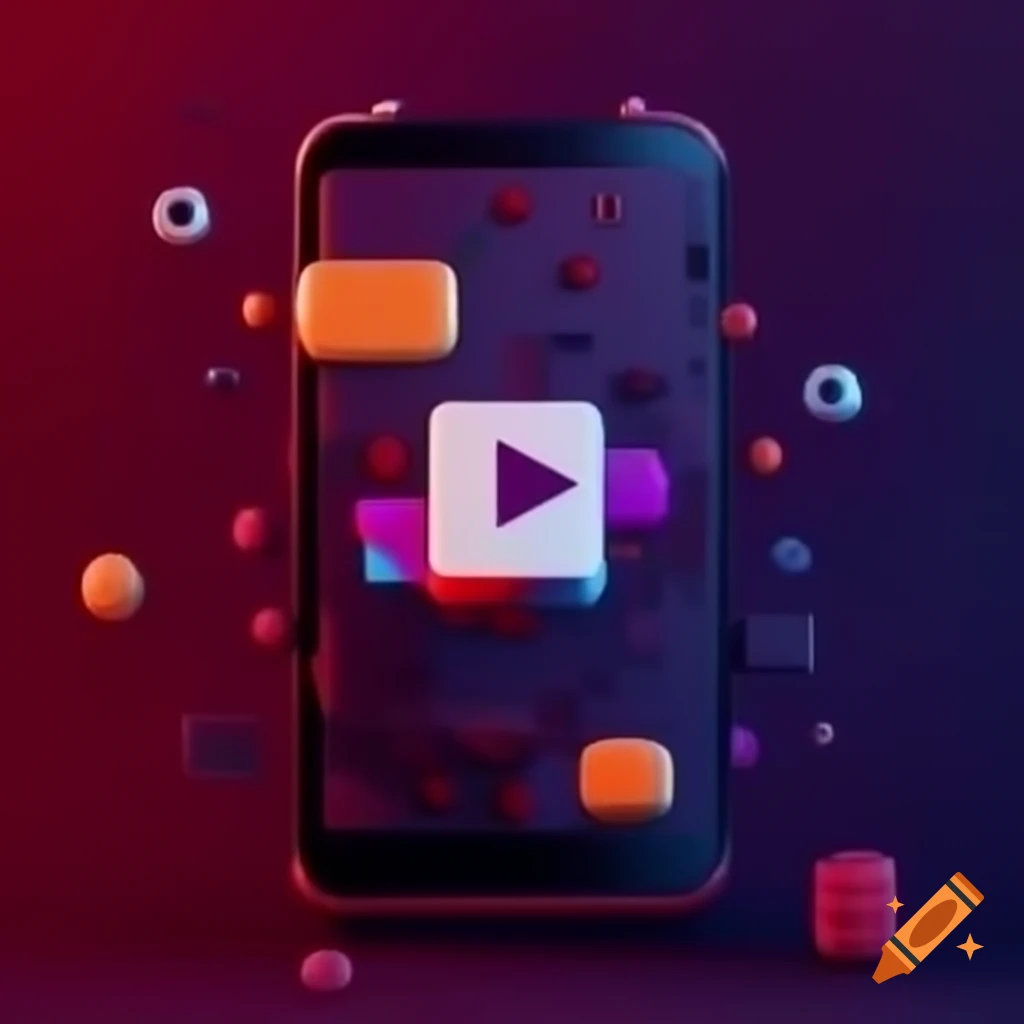 Cell Phone Displaying Youtube Videos On Craiyon