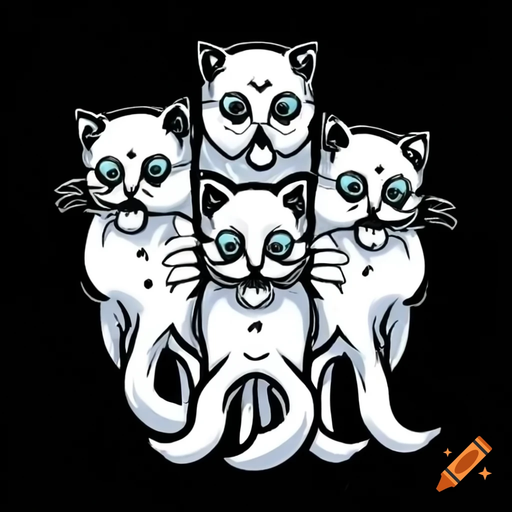Playful ghostly kittens