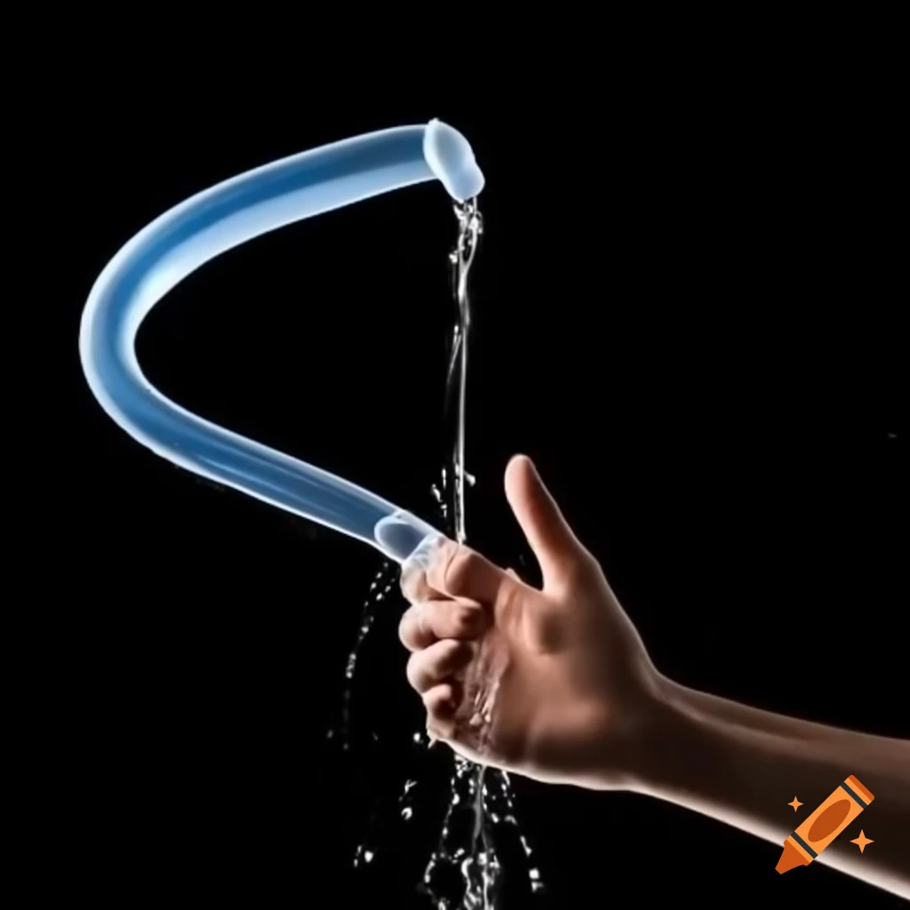 Detailed mechanical device for making water balloons on black background