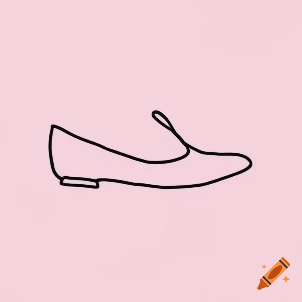 Minimalist line drawing of a women's shoe