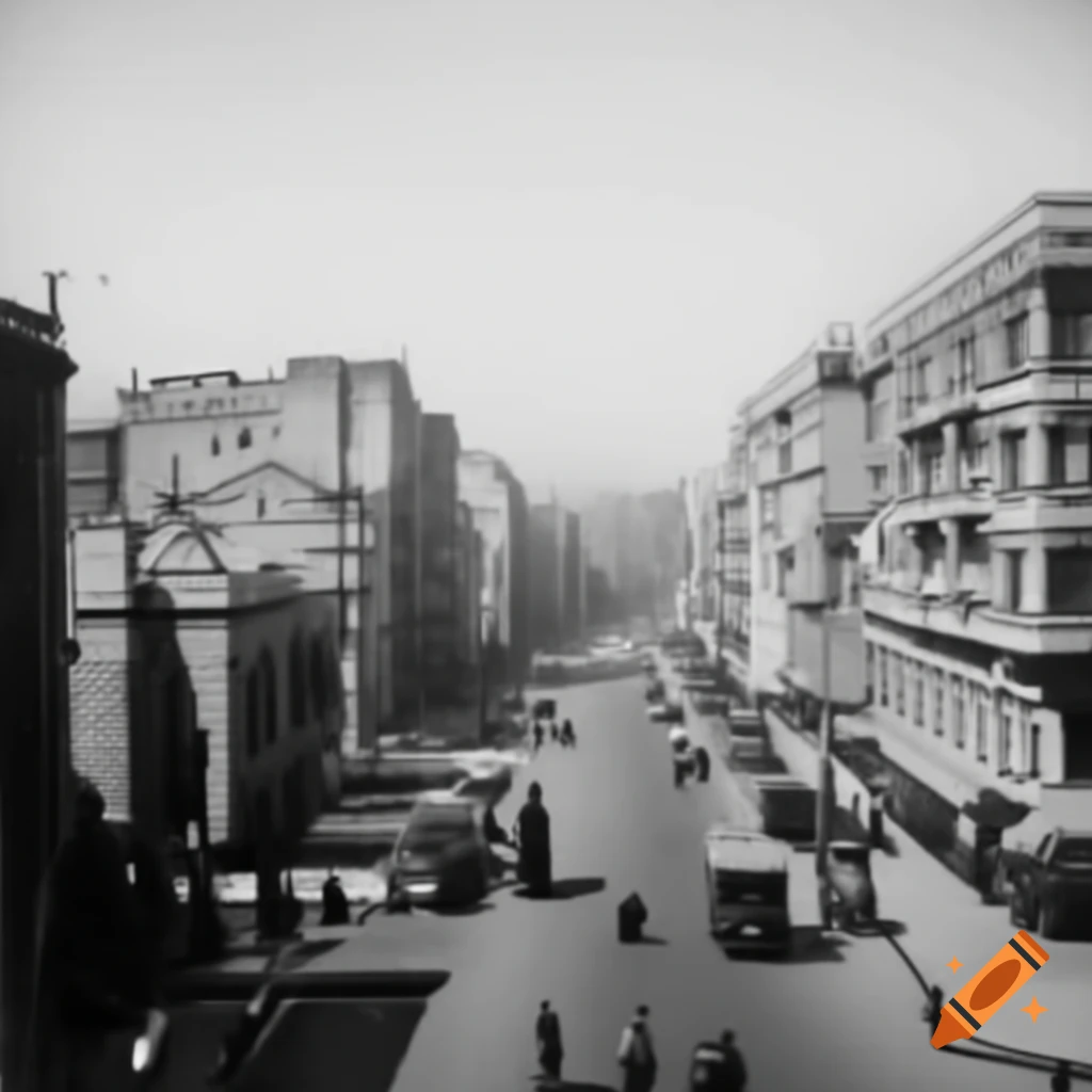 Realistic depiction of downtown Baku city in 1920