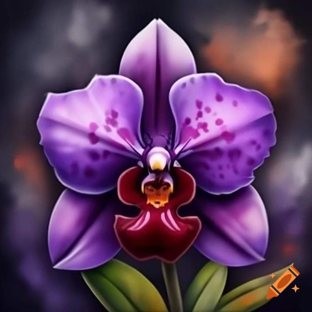 mystical-flower-with-spiraling-pink-and-grey-petals-large-leaves-and