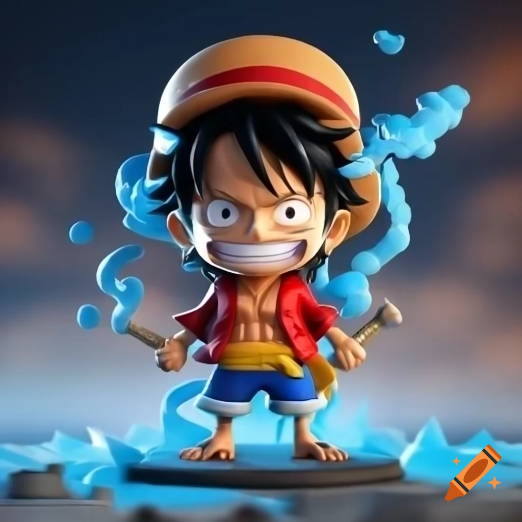 Luffy walking in Matrah, high-resolution 3D rendering