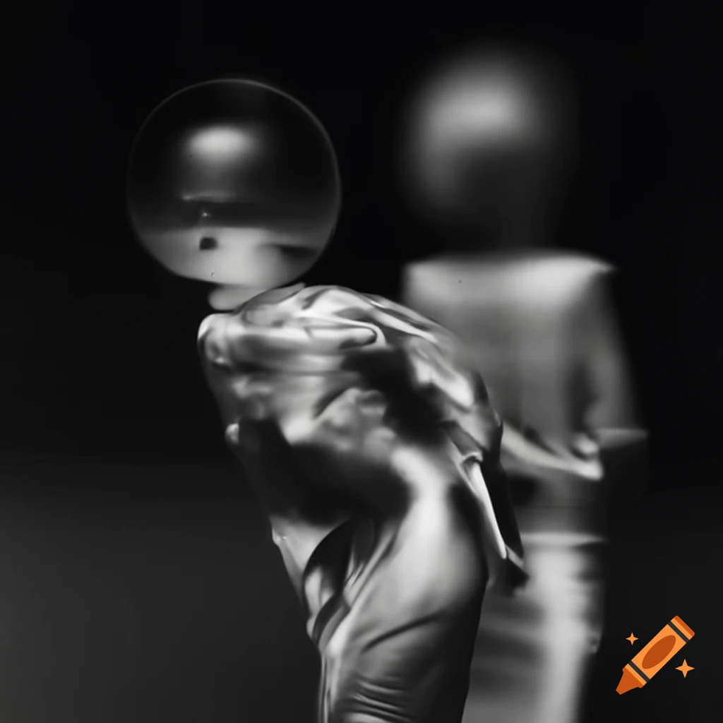 Pop surreal photography featuring silver statue from the 2000s