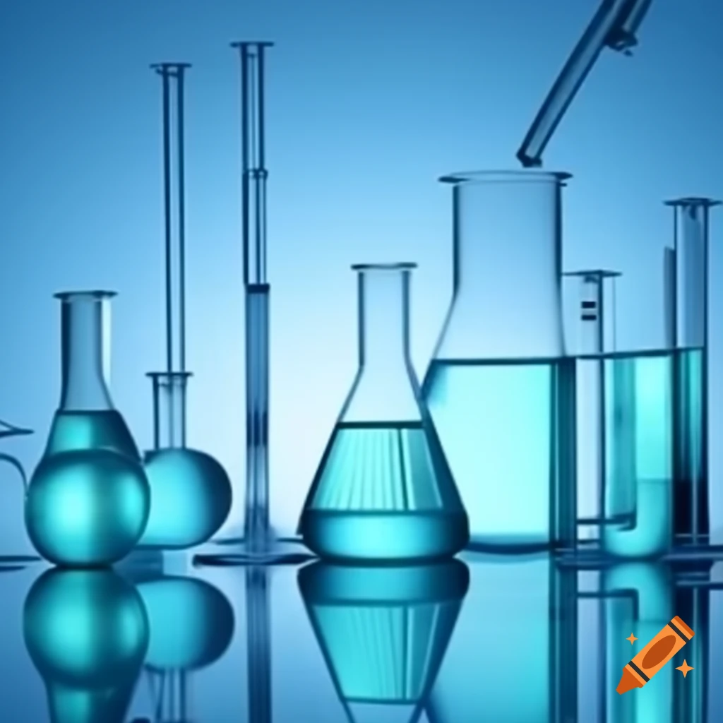 Chemistry concepts and laboratory equipment