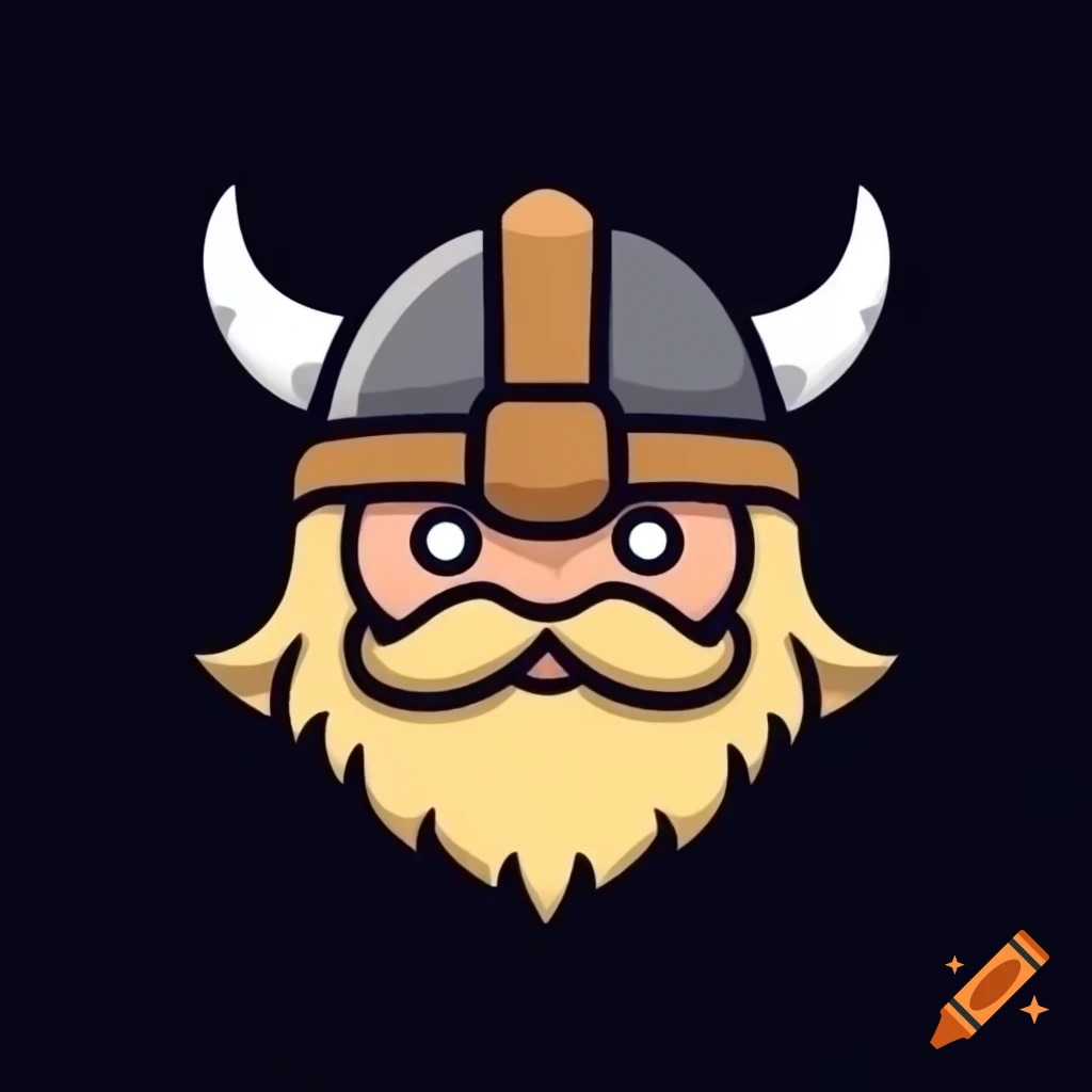 Cute gentle Viking character with big eyes
