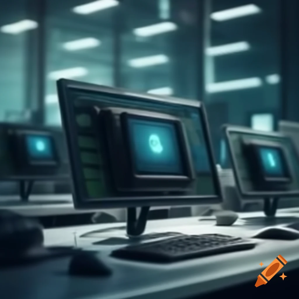Computer security concept with digital locks and cybersecurity elements