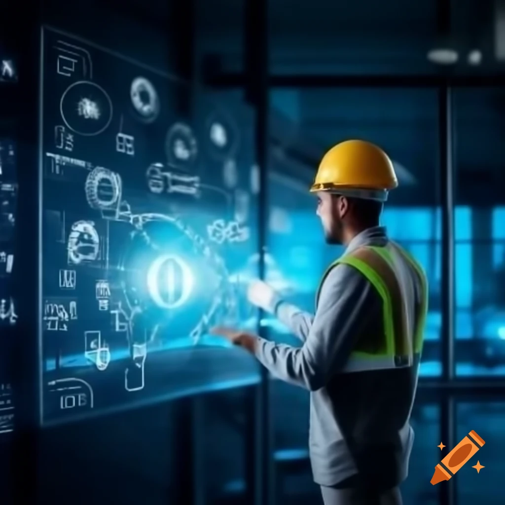 Worker communicating with a hologram