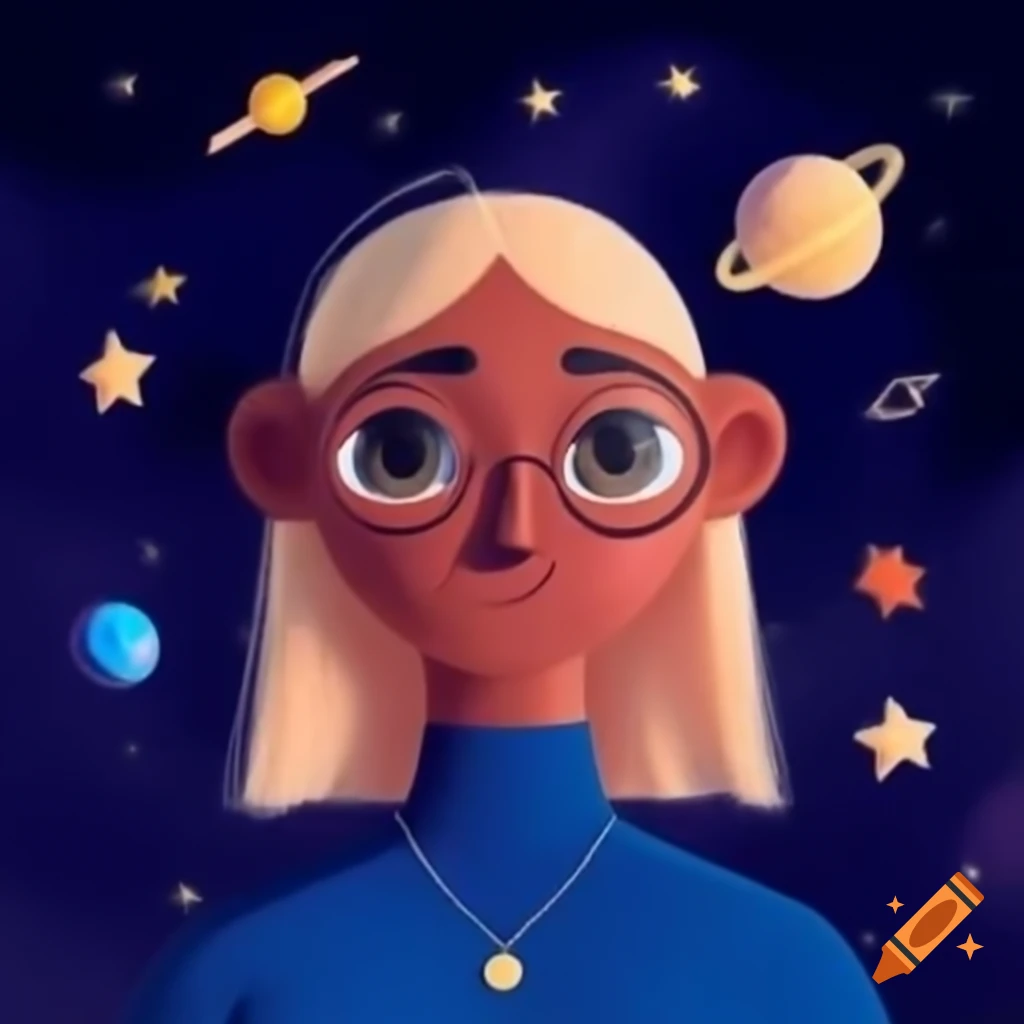 Blonde woman with cat ears smiling in selfie against space landscape