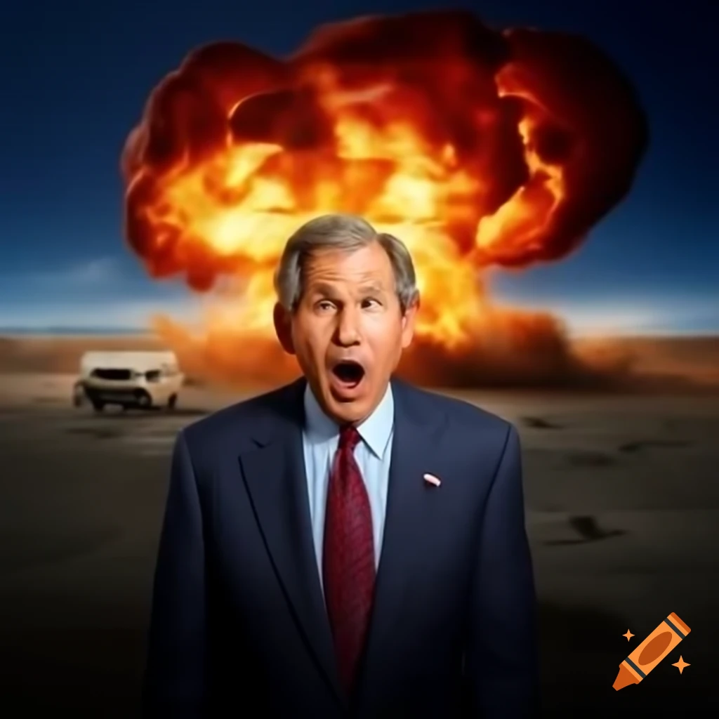 George Bush reacting to an explosion