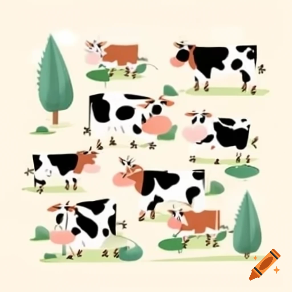 Group of nine cows in a field