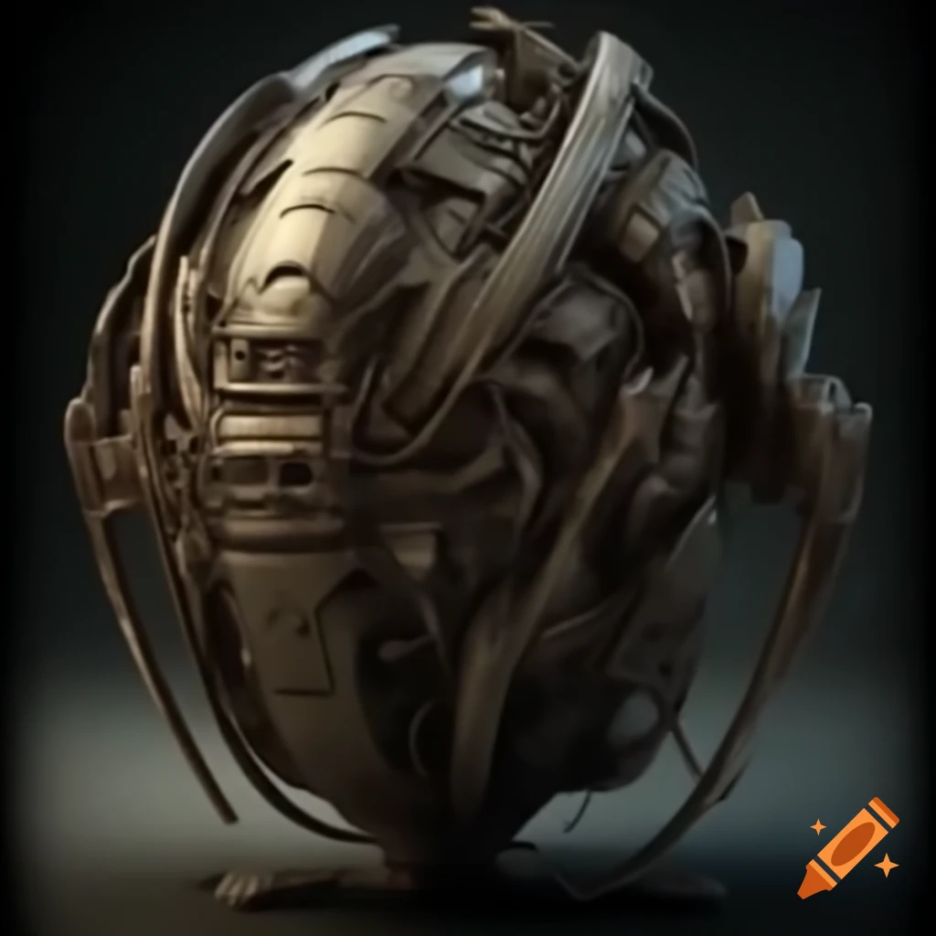 Biomechanical machine egg in H.R. Giger style