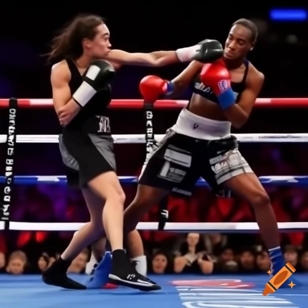 Kamala Harris in boxing ring defeating Donald Trump
