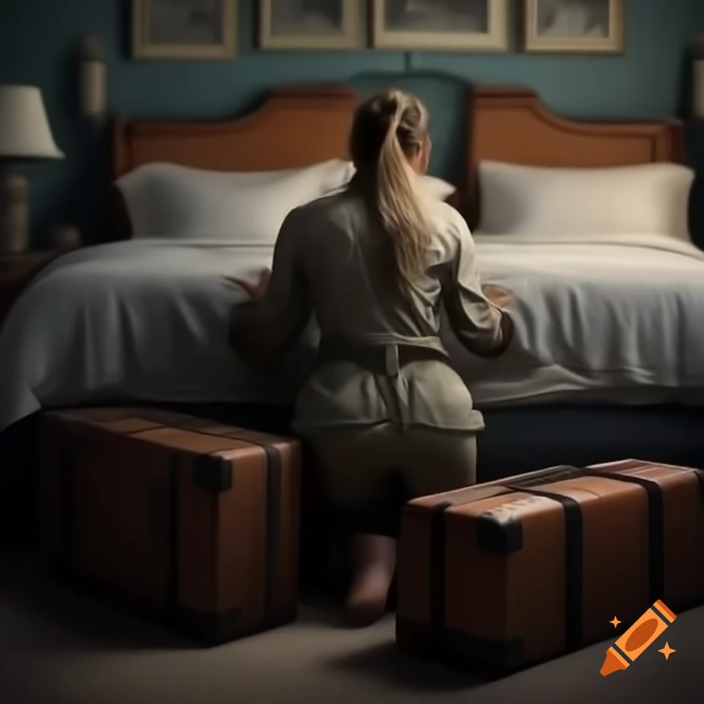 Angry woman packing suitcase in bedroom, emotional scene