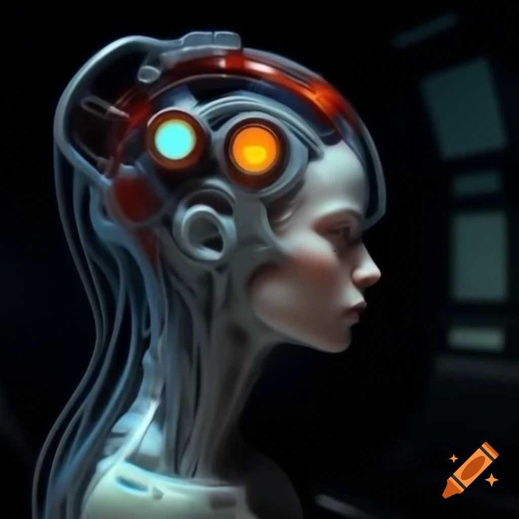 70s sci-fi organic machine art blending light by Akira Toryiama