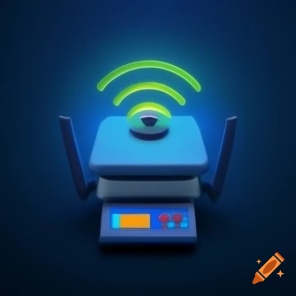 Internet router positioned on weighing scales