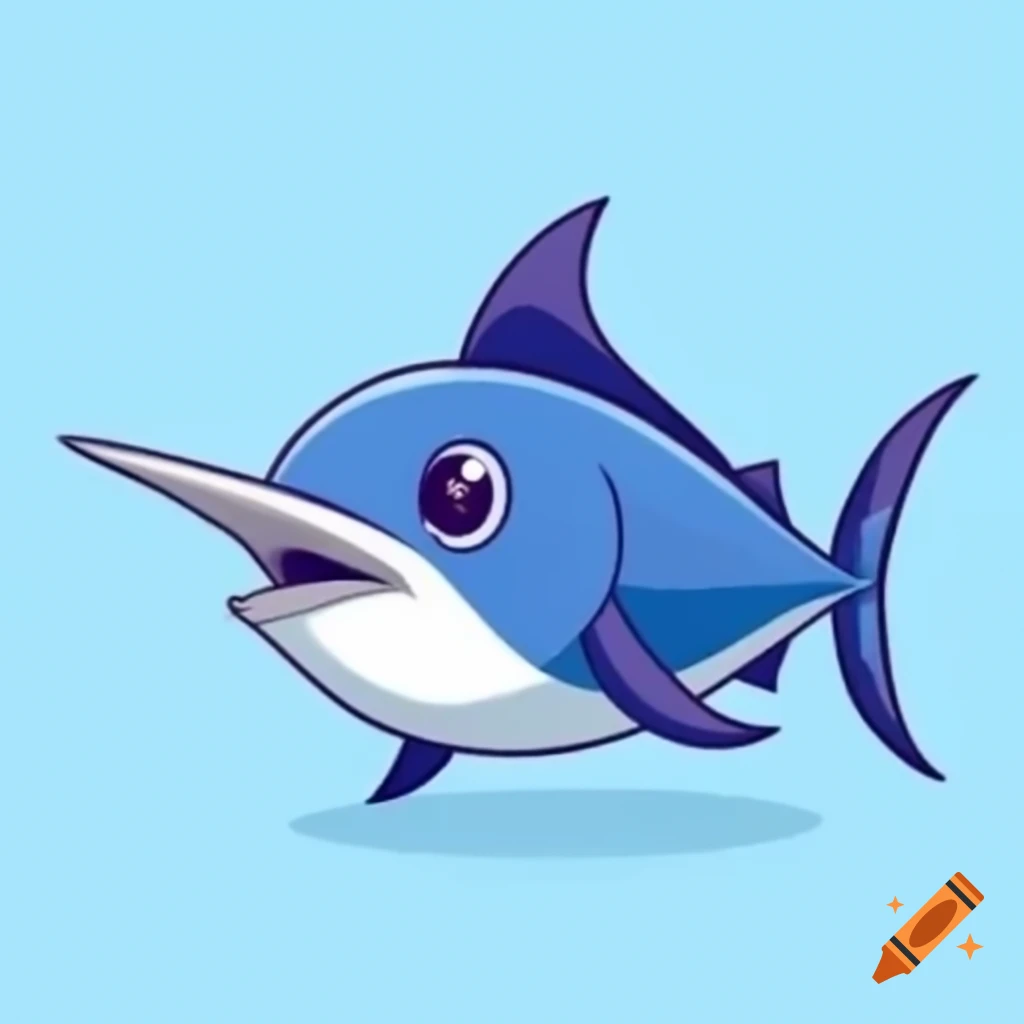 Cartoon-style swordfish avatar