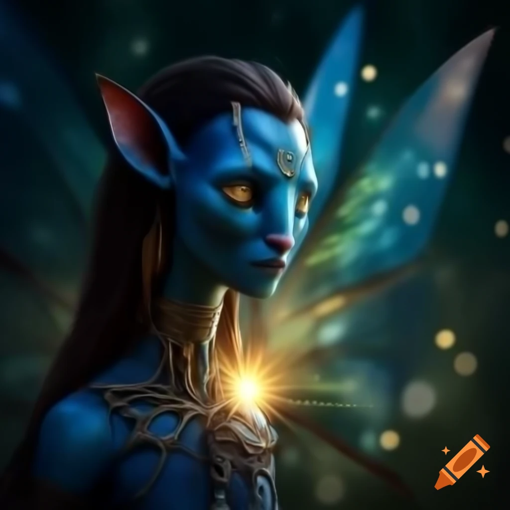 Photorealistic 3D render of a fairy beside a tree in a forest
