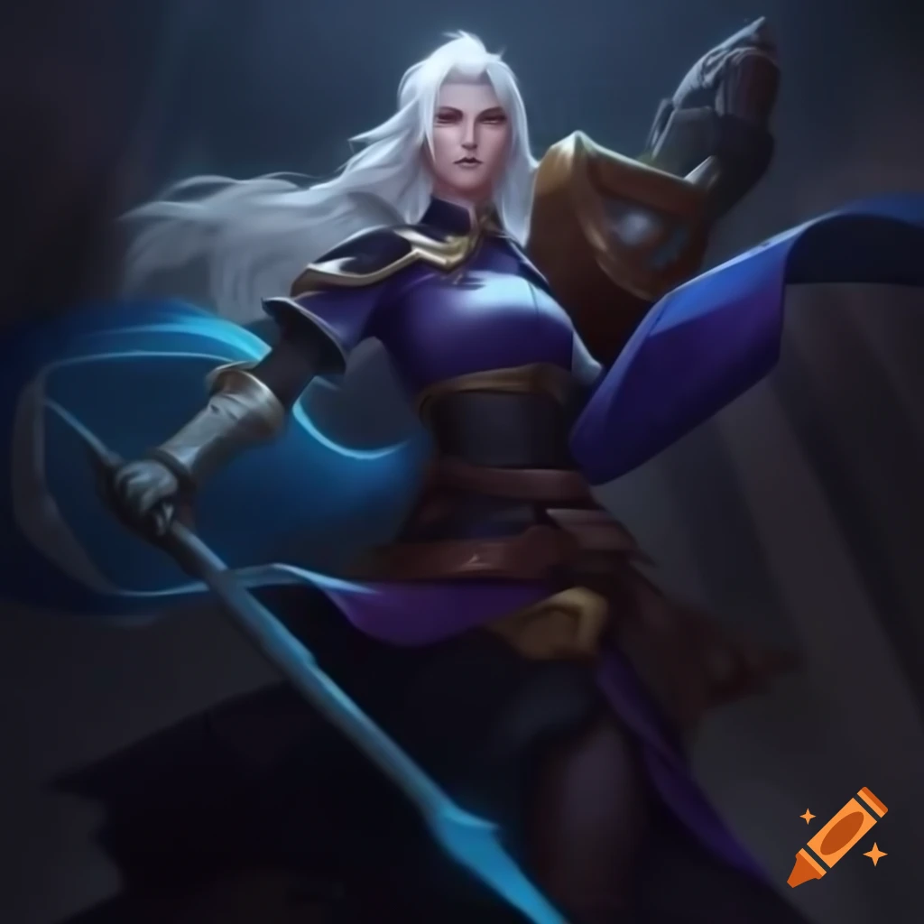 Medieval knight-mage character in magical plate armor with glowing runes