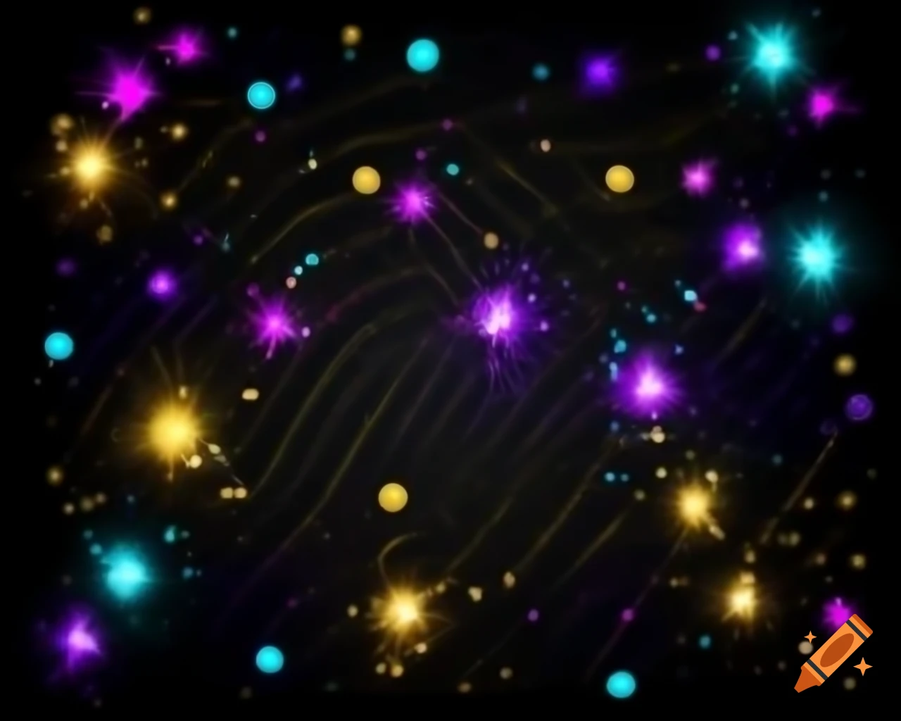 Luminous fairy dust sparkling in rainbow colors in storybook style
