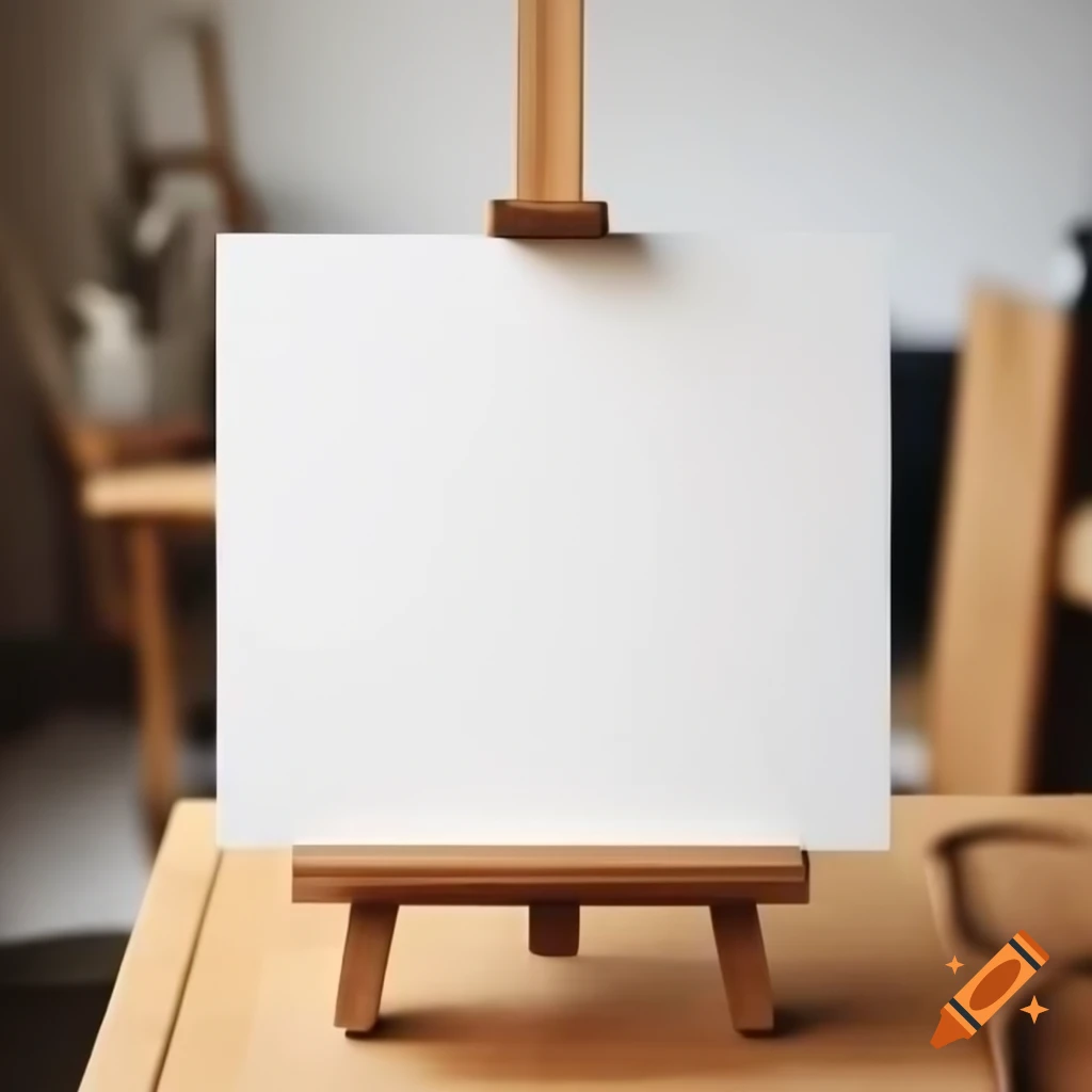 Close up of blank canvas on easel