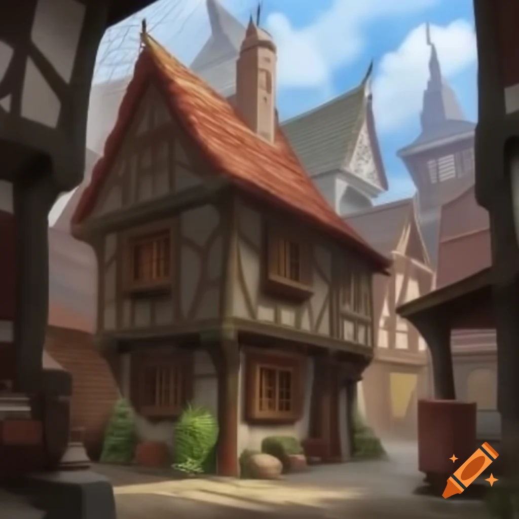 Medieval town house architecture