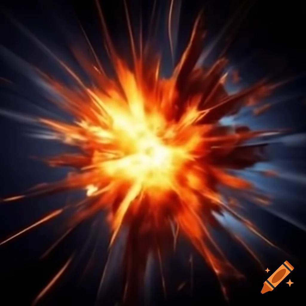 Explosion in a dramatic scene