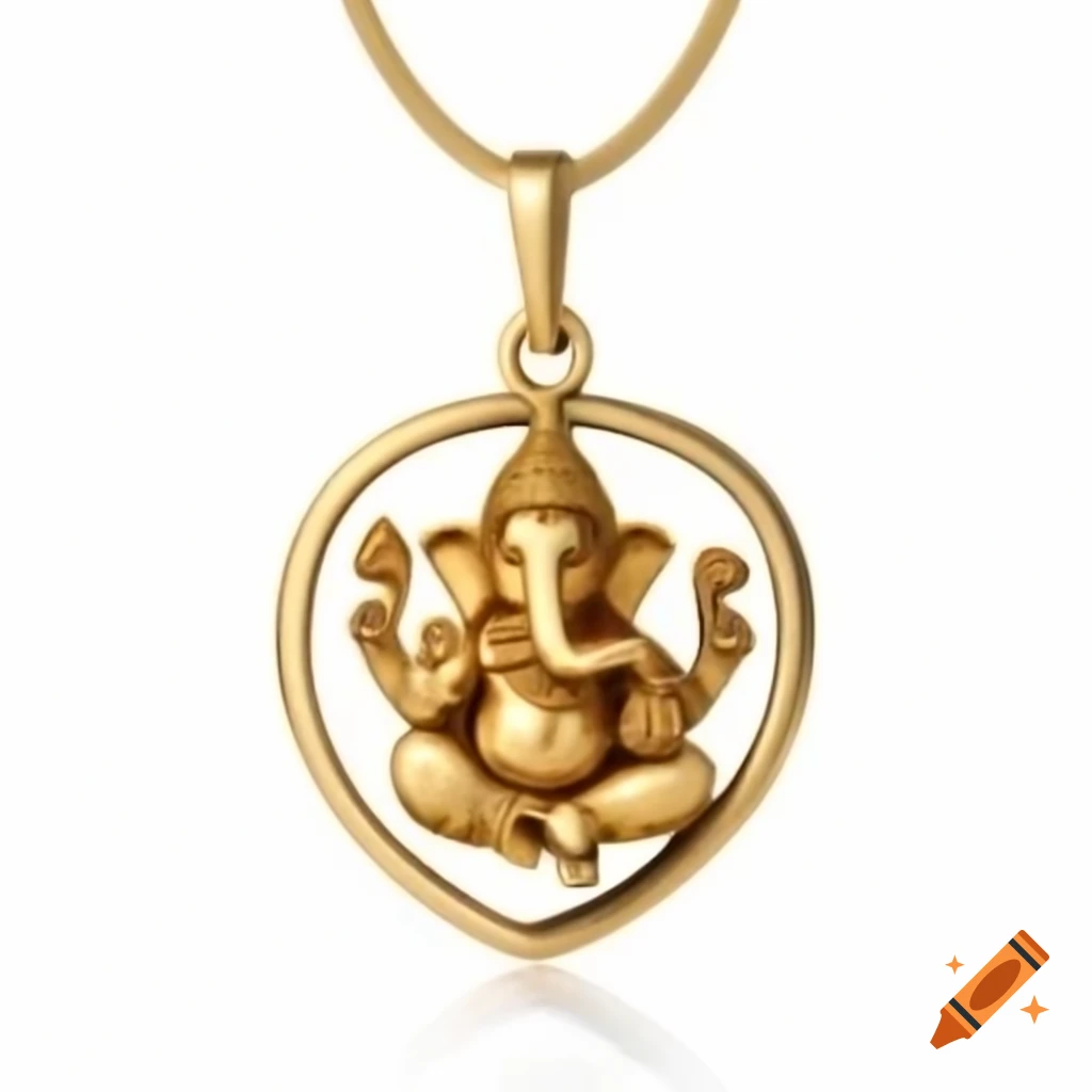 Ganesh Pendant Featuring Onyx Stone With Minimalist Outline Of Lord 