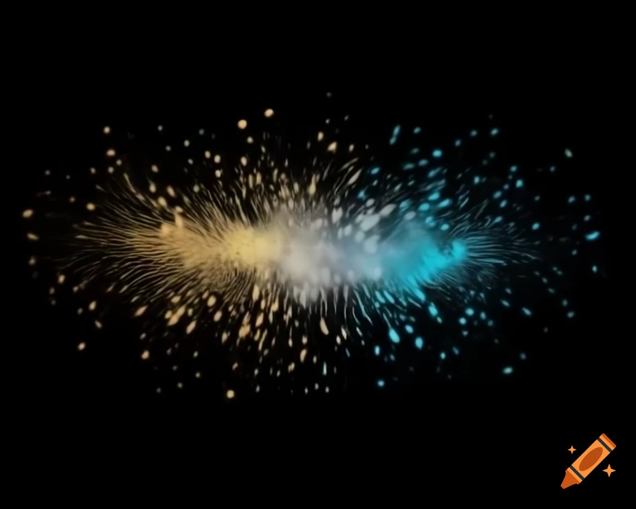 Whimsical fairy dust sparkling in bold colors with silver and gold