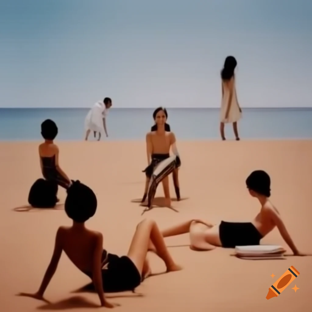 Hyper realistic HD photo of people enjoying a beach