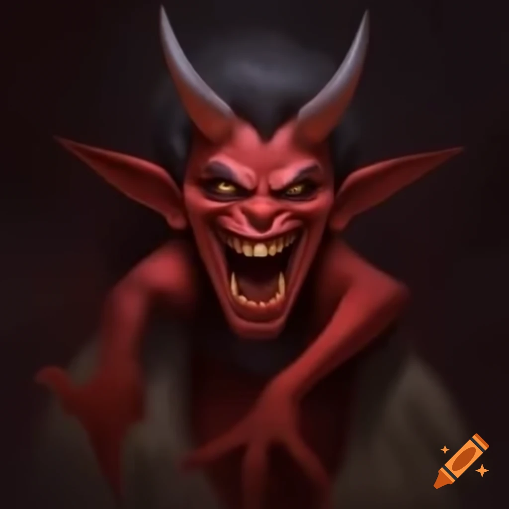 Wespering devil illustration