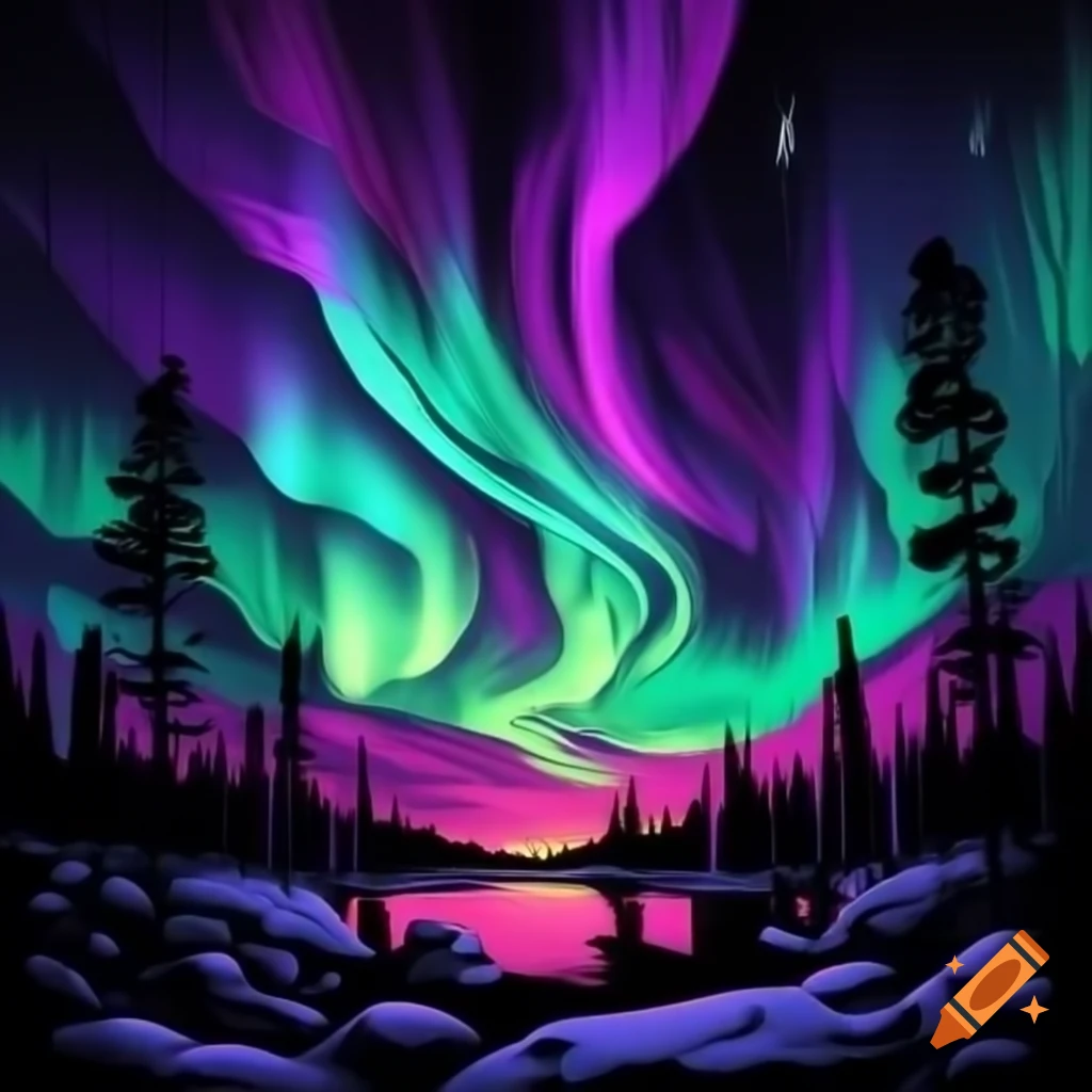 Colorful Northern Lights illuminating the sky in Finland