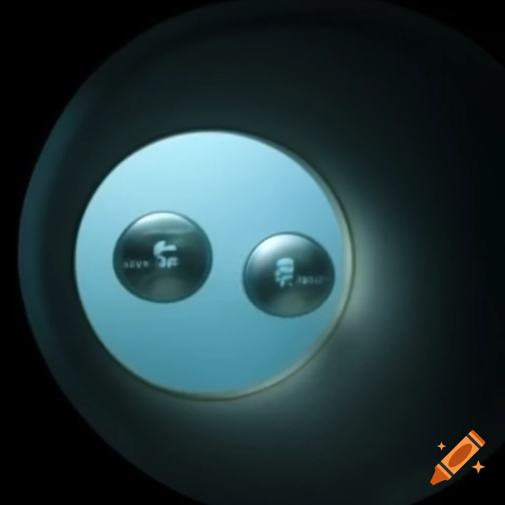 Two interconnected spheres inside a large aquarium