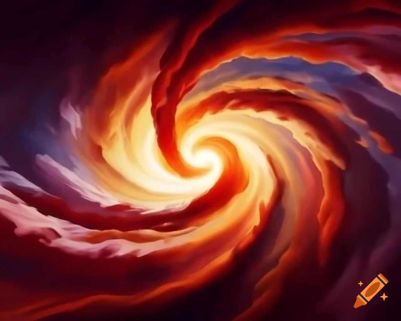 Vibrant swirling paint vortex with kinetic energy and colorful hues