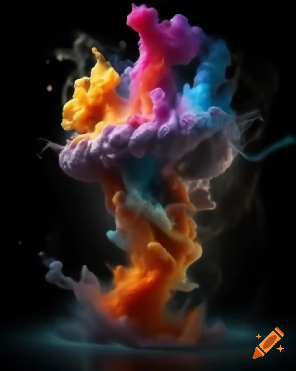 Vibrant colors and flowing shapes creating a fantastical dance on canvas