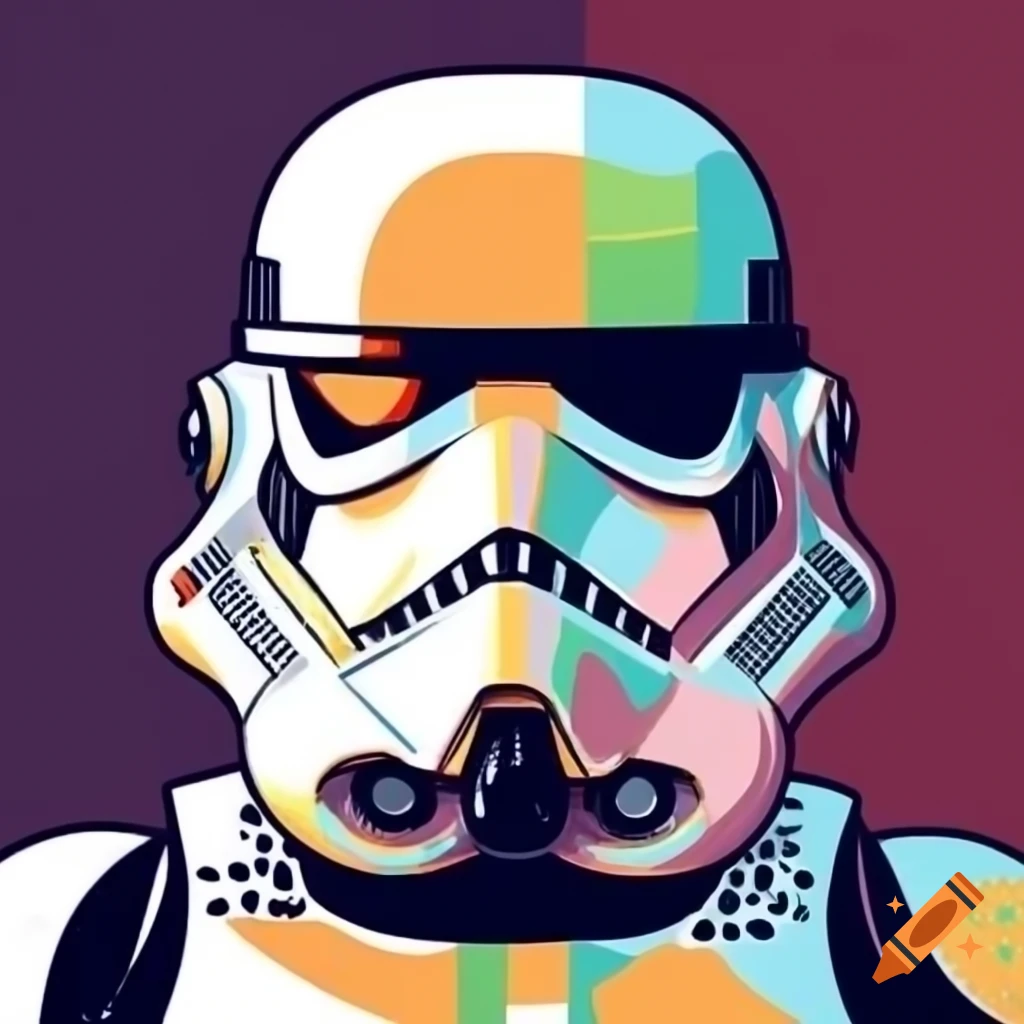 Pop art depiction of stormtrooper looking forward